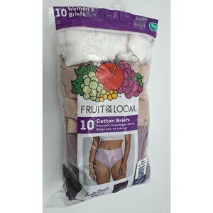 Fruit of the Loom 10 Cotton Briefs Multicolor Pack of 10 Pairs Womens Size 9 2XL